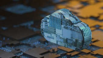 Eine Wolke die aus verschiedenen elektronischen Teilen besteht 