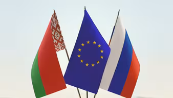 EU Russland Belarus Flaggen