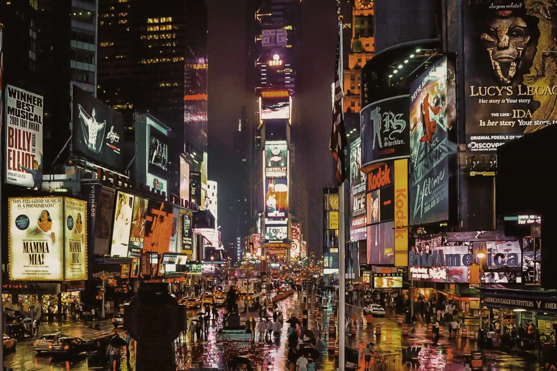 Bild vom Times Square bei Nacht
